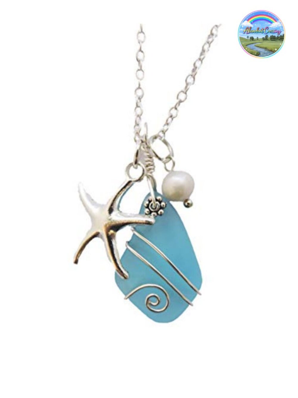Handmade Sea Glass Pendant Necklace, Sterling Silver, Hawaii Jewelry Gift for